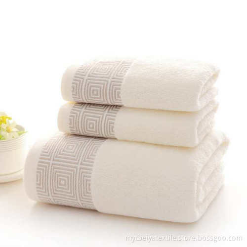 Hand Towel And Bath Towel 3pcs Of Cotton Towel Set In Gift Box Custom logo